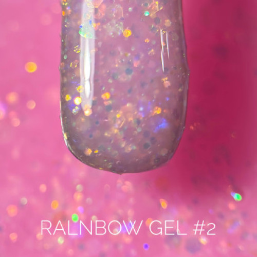 Rainbow Gel G-Code — кольоровий моделюючий гель з шиммером і гексагональним блиском #2